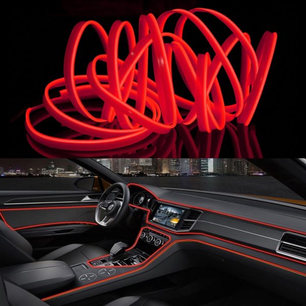 Banda auto Led decorativa interior 4m (Rosu)