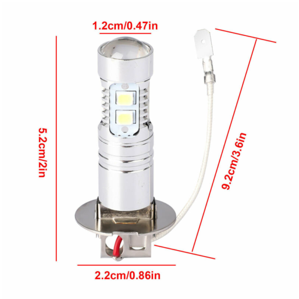 Bec H3 LED 1000LM lumini de ceata 10 SMD Mini