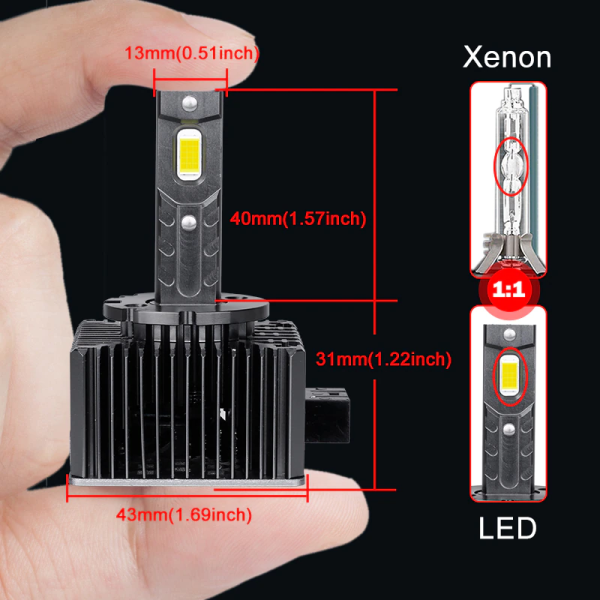 Becuri LED D3S Ballast Headlight 9000LM Set