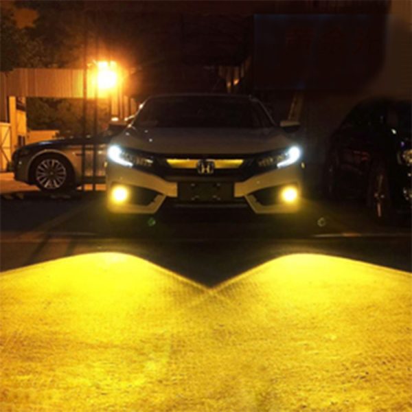 H7 Led Fog Lights with Double-sided (White Light+Yellow Light) 2pcs