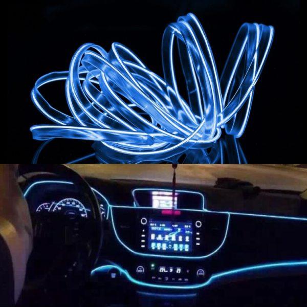 Banda auto Led decorativa interior 2m (albastru)