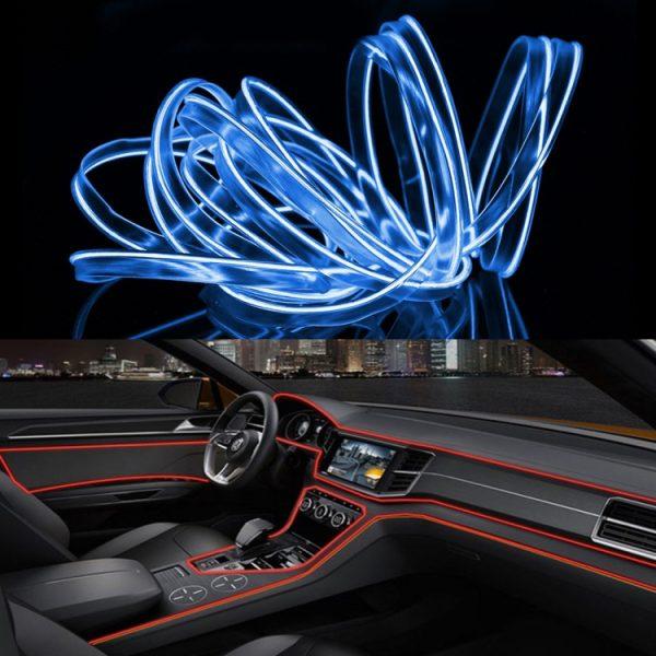 Banda auto Led decorativa interior 4m (albastru)