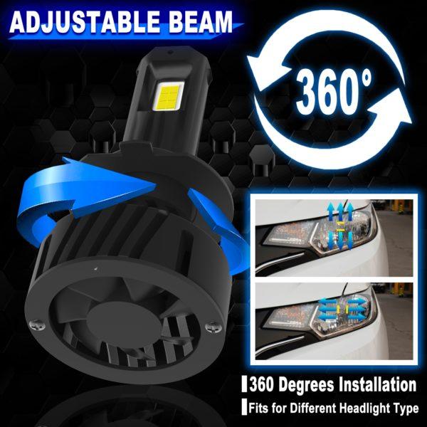 Becuri H7 LED 8000L Headlight Set