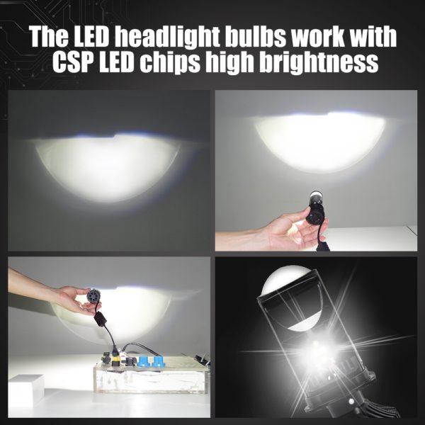 Becuri LED Τ9 Η4 Headlight 9000LM Set