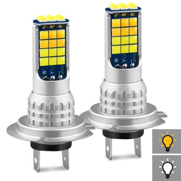 Bec H7 LED 2 culori ( lumini de ceata ) Set
