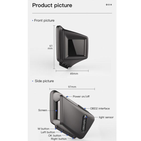 HUD Head-up Display OBD GPS