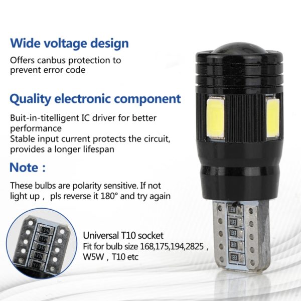 T10 LED Light  Decoder Replacement, Canbus, 2pcs