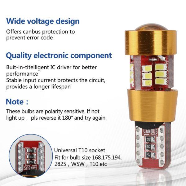 T10 LED Super Bright, Canbus, 2pcs