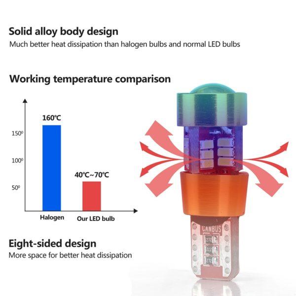 T10 LED Super Bright, Canbus, 2pcs